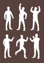 Cartoon Business Professionals Silhouettes in White Vector