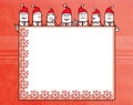 Cartoon business team and Christmas blank board