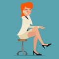 Cartoon Business Woman Happy Smiling Lady Royalty Free Stock Photo