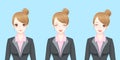 Cartoon business woman smile happily