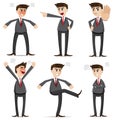 Cartoon businessman angry set