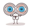 Cartoon Businessman with Big Binoculars Eyes Royalty Free Stock Photo