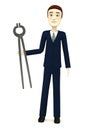 Cartoon businessman with blacksmith pliers