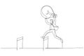 Cartoon of businessman carry idea concept creating business opportunity. One line art style