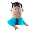 Cartoon businessman 3D office man in suit and tie Royalty Free Stock Photo