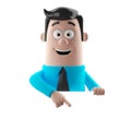 Cartoon businessman 3D office man in suit and tie Royalty Free Stock Photo