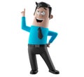 Cartoon businessman 3D office man in suit and tie Royalty Free Stock Photo