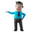 Cartoon businessman 3D office man in suit and tie Royalty Free Stock Photo