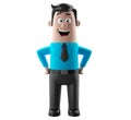 Cartoon businessman 3D office man in suit and tie Royalty Free Stock Photo