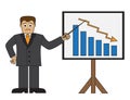 Cartoon businessman doing a presentation Royalty Free Stock Photo