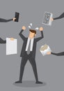 Overwhelmed Business Executive Cartoon Vector Illustration Royalty Free Stock Photo