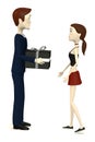 Cartoon businessman giving a gift to girl
