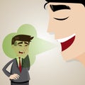 Cartoon businessman with halitosis stinky Royalty Free Stock Photo