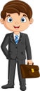 Cartoon businessman holding a briefcase Royalty Free Stock Photo