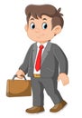 Cartoon businessman holding a briefcase Royalty Free Stock Photo
