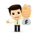 Cartoon Businessman with moneybag