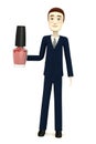 Cartoon businessman with nailpolish