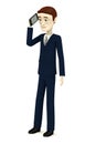 Cartoon businessman with phone Royalty Free Stock Photo