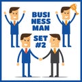 Cartoon businessman poses