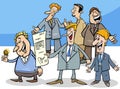 Cartoon businessmen and managers comic characters group Royalty Free Stock Photo