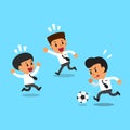 Cartoon businessmen playing football