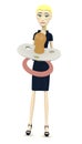 Cartoon businesswoman with baby teat