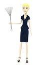 Cartoon businesswoman with brush