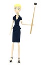 Cartoon businesswoman with drum mallet