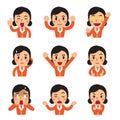 Cartoon businesswoman faces showing different emotions Royalty Free Stock Photo