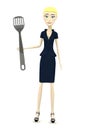 Cartoon businesswoman with kitchen untensil Royalty Free Stock Photo