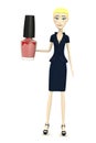 Cartoon businesswoman with nailpolish