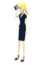 Cartoon businesswoman with phone Royalty Free Stock Photo