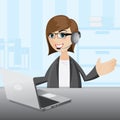 Cartoon businesswoman in public relation form Royalty Free Stock Photo