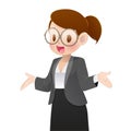 Cartoon businesswoman talking