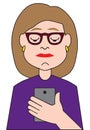 Cartoon Businesswoman Using Cell Phone Royalty Free Stock Photo