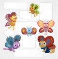 Cartoon butterfly card/speech Royalty Free Stock Photo