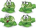 Cartoon cabbages with cute face,vector
