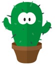 Cartoon cactus. Flat cartoon icon
