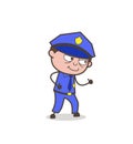 Cartoon Cadet in Running Pose Vector Royalty Free Stock Photo