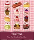Cartoon cake card Royalty Free Stock Photo