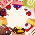 Cartoon cake card Royalty Free Stock Photo