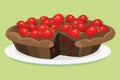 Cartoon cake fresh tasty dessert sweet pastry pie vector illustration gourmet homemade delicious