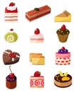 Cartoon cake icon Royalty Free Stock Photo