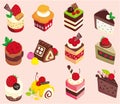 Cartoon cake icon Royalty Free Stock Photo