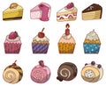 Cartoon cake icon Royalty Free Stock Photo