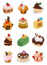 Cartoon cake icon Royalty Free Stock Photo