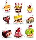 Cartoon cake icon Royalty Free Stock Photo