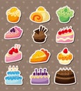 Cartoon cake stickers Royalty Free Stock Photo