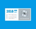 Cartoon Calendar Event Planner 2018 May. Vector