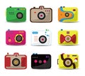 Cartoon camera icon set